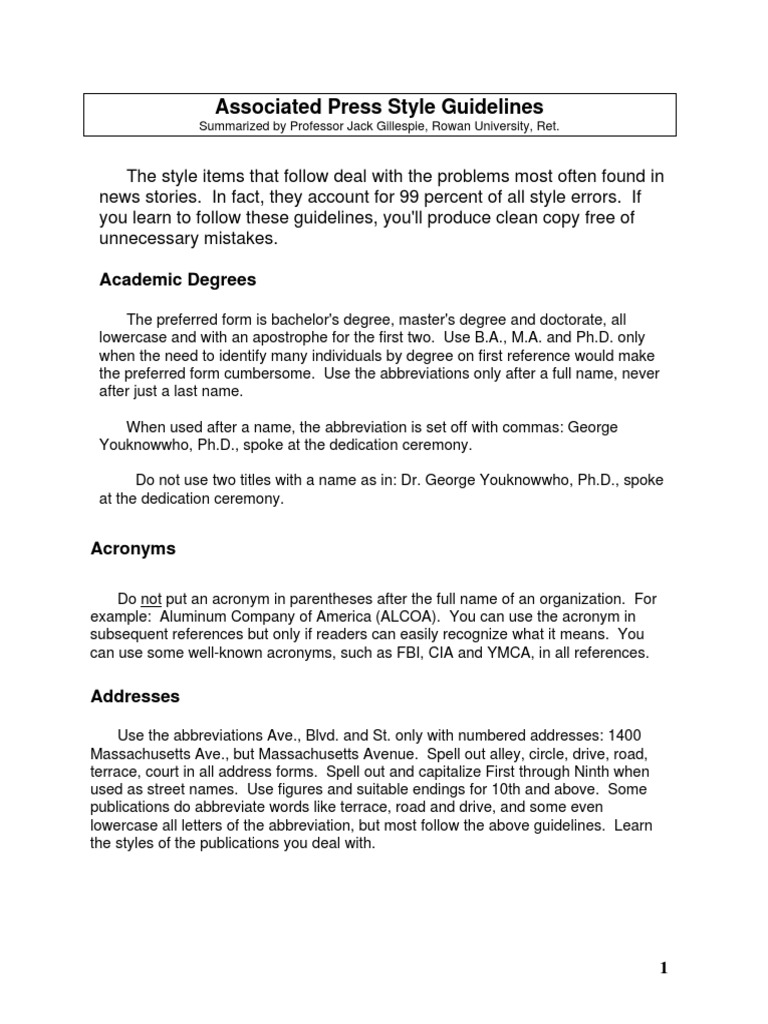 ap style updates ap stylebook pdf